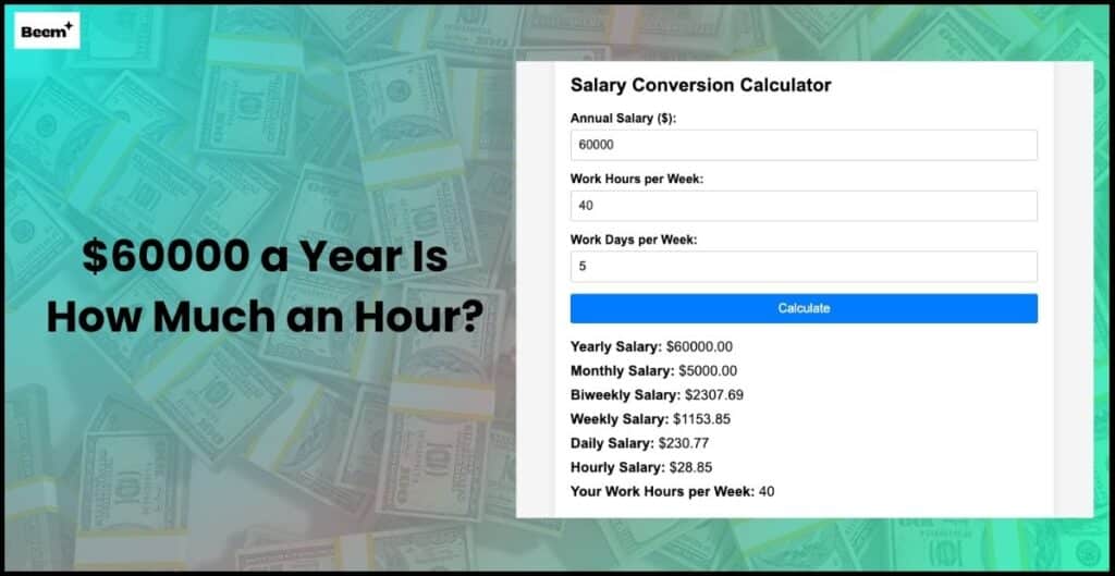 60000 a Year Is How Much an Hour