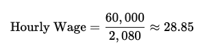 60000 a Year Is How Much an Hour