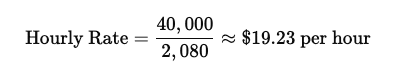 40 000 a year is how much an hour