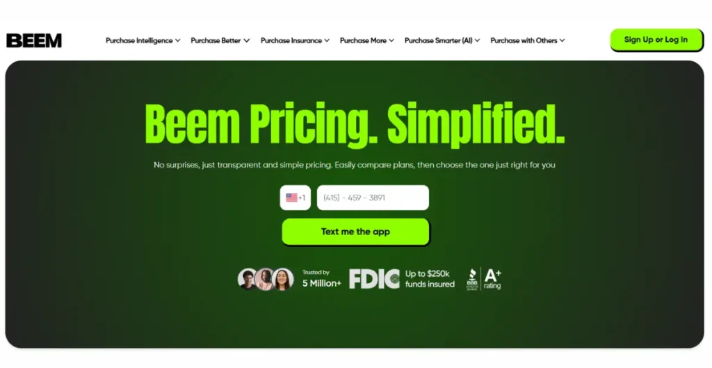 Beem Pricing Page